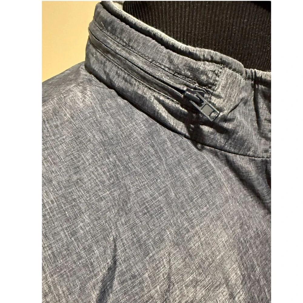 Banana Republic Mens M Packable Windbreaker Jacket Hidden Hood Full Zip Gray